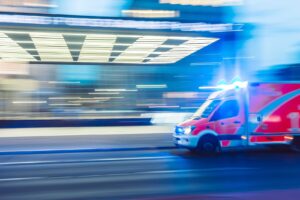 ambulance rushing to an emergency